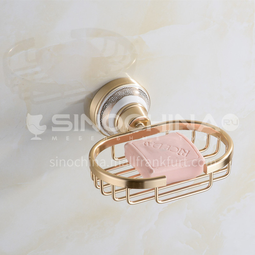 Bathroom champagne gold space aluminum soap holder9107